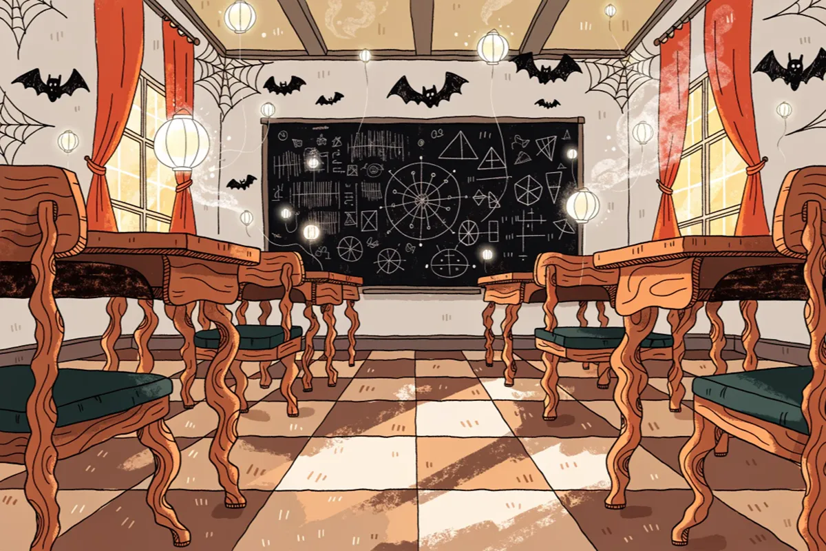 salle de classe de Rotwood Academy dans l’ambiance du film Monster Mia 