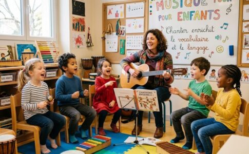 Des enfants en train de chanter