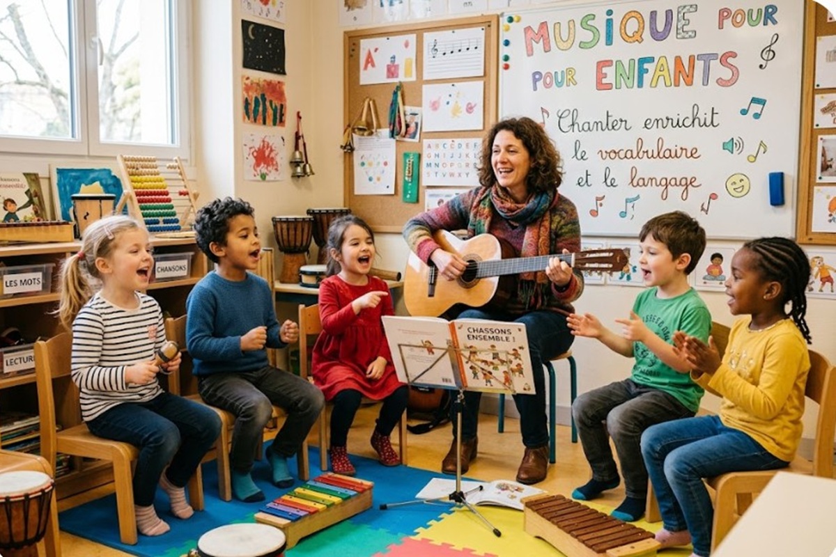 Des enfants en train de chanter