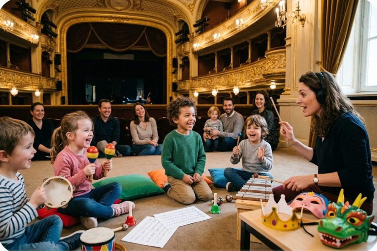 Des jeunes enfants découvrant l’opéra