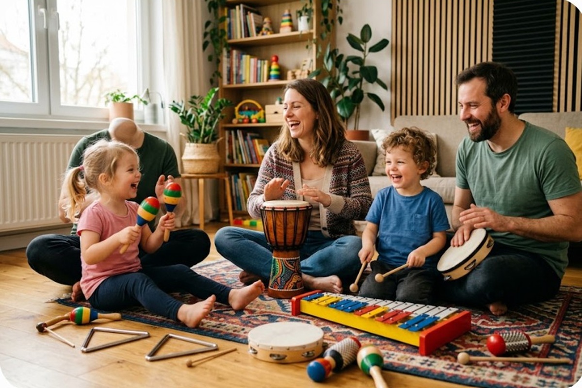 Des jeux de percussion en famille