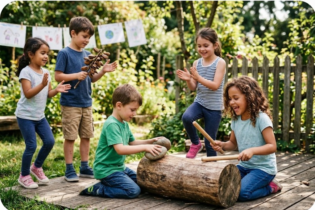 Des enfants jouant en plein air
