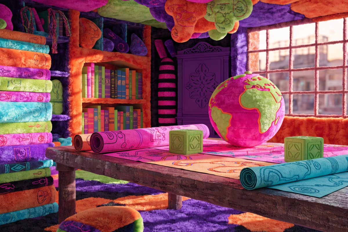 Bibliothèque ancienne avec globe et cartes déroulées, évoquant l’univers d’aventure de Tintin 2