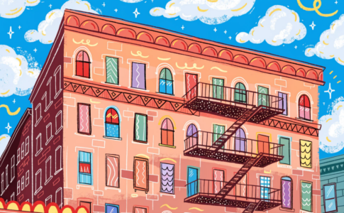 Immeuble new-yorkais, évoquant l'histoire dans Tom & Jerry, le film