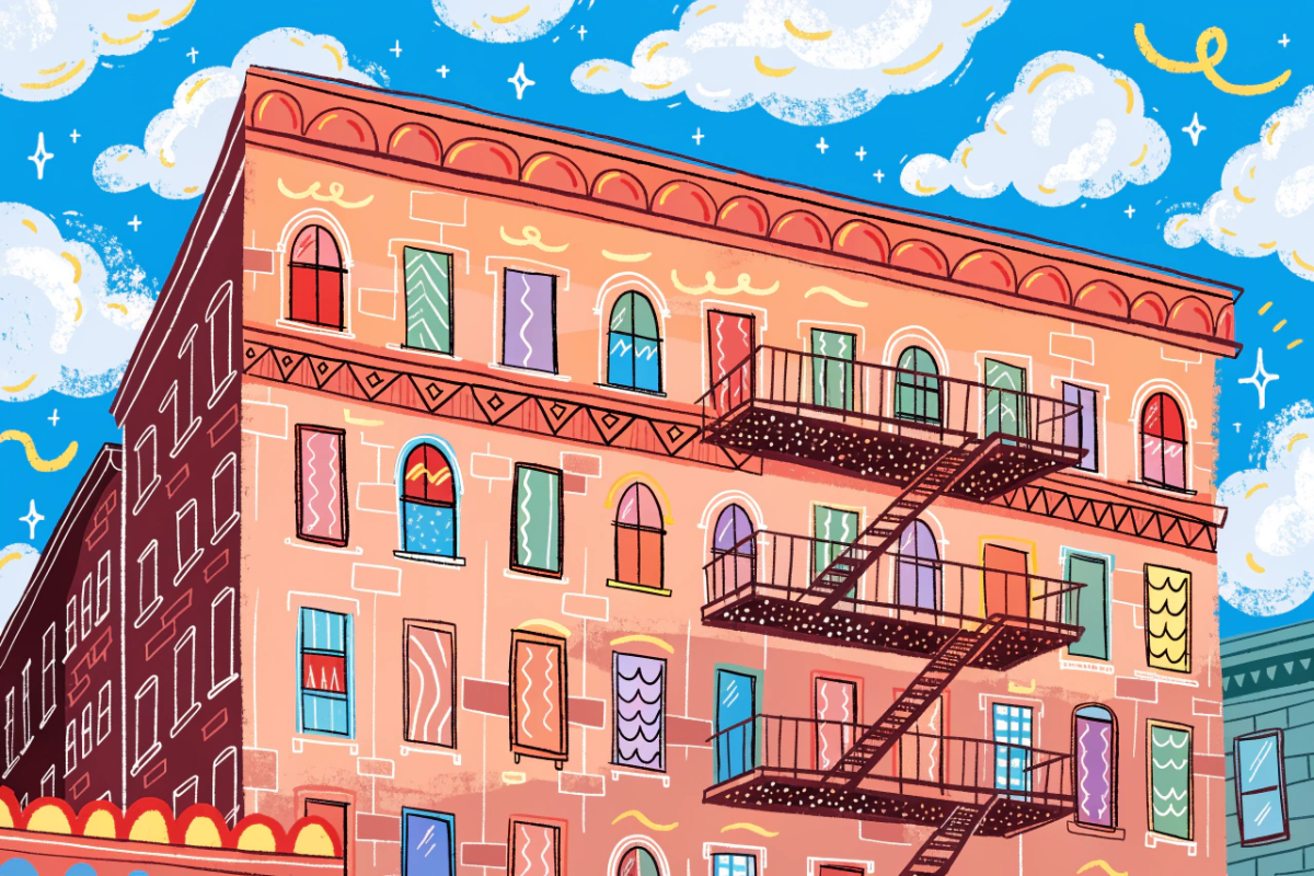 Immeuble new-yorkais, évoquant l'histoire dans Tom & Jerry, le film