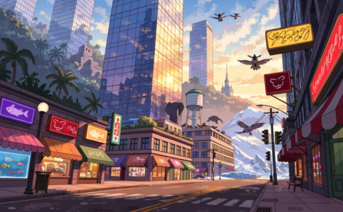 Ville animée anthropomorphe inspirée de l'univers de Zootopia 3