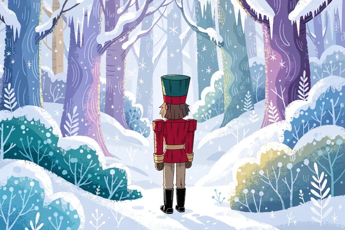 Le soldat casse-noisette au cœur de la forêt enneigée de Barbie Casse-Noisette 