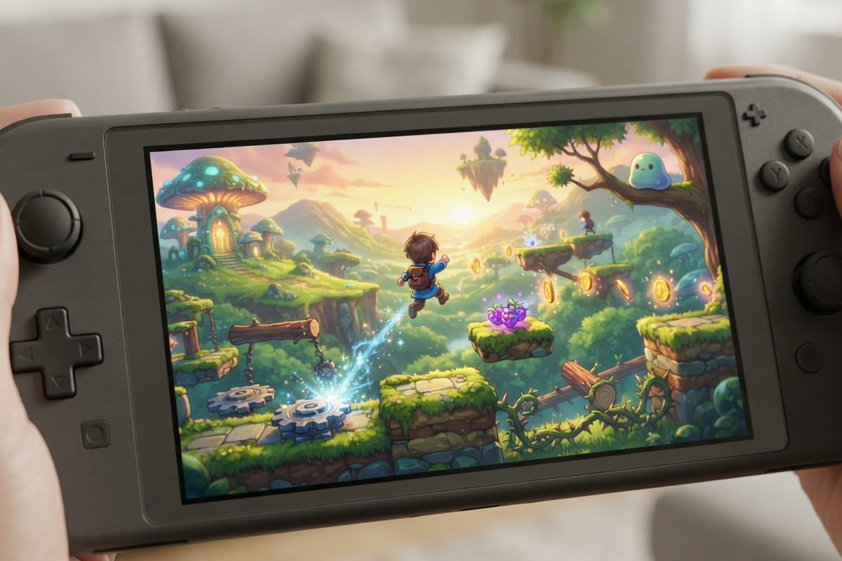 Un jeu d’aventure sur une console similaire à la Switch 2