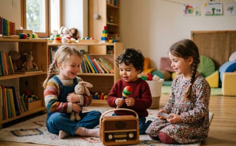 Des enfants avec des instruments de musique