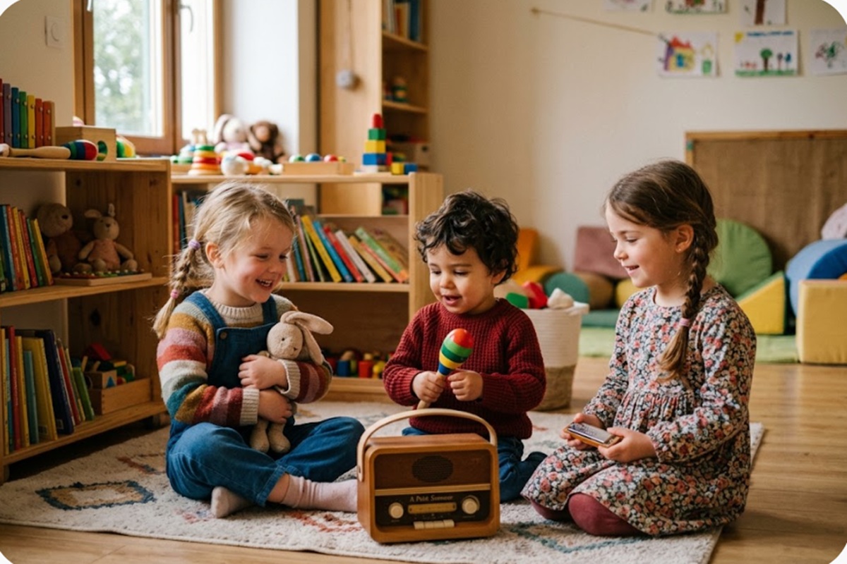 Des enfants avec des instruments de musique