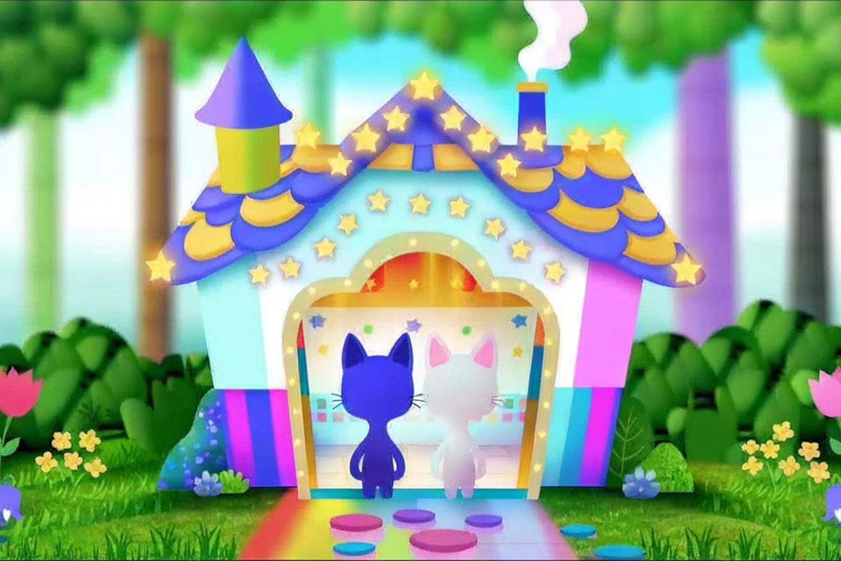 maison de poupées magique ouverte comme dans Gabby et la maison magique  