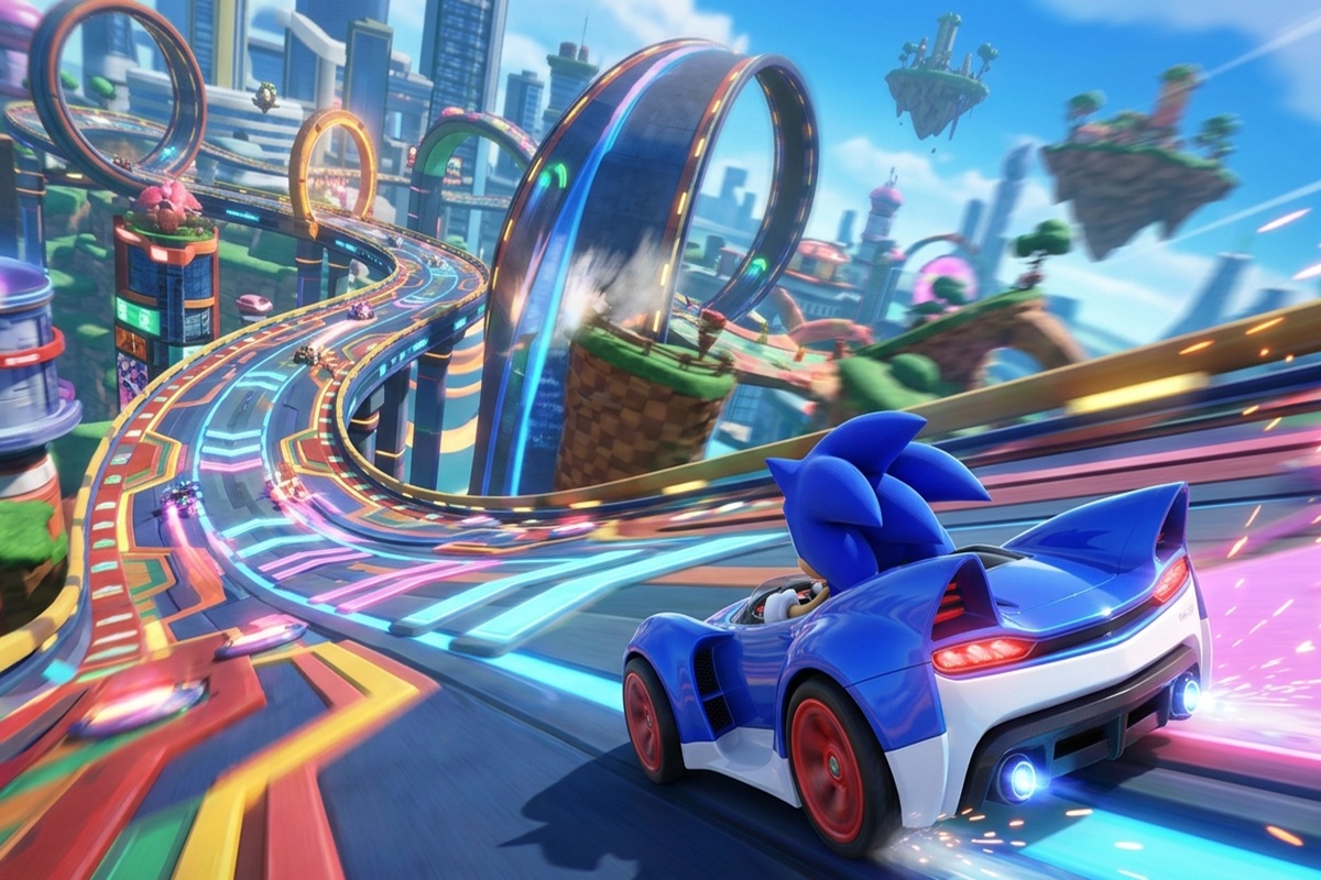 Illustration des parcours du jeu Sonic Racing : CrossWorlds