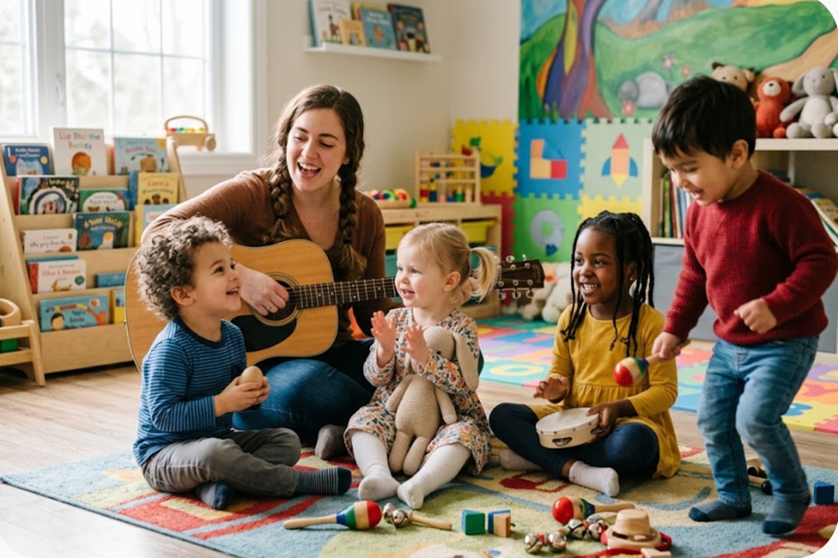 Des enfants lors d'une activité musicale