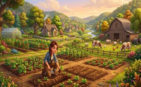 Gameplay d’un jeu de gestion de vie à la ferme