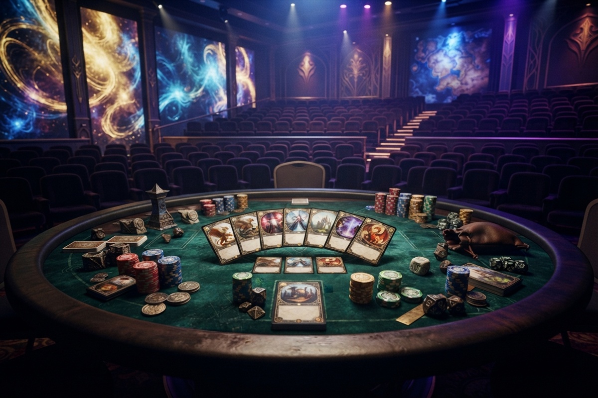 Une arène de compétition dédiée à un jeu de cartes fantastique