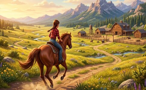 Gameplay d’un jeu de cow-boy comme HORSE CLUB Ride West