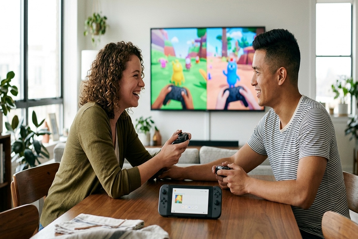 Des parents qui jouent sur Switch