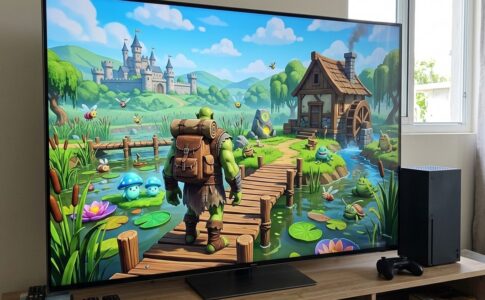 Un jeu de fantasy avec un ogre sur console