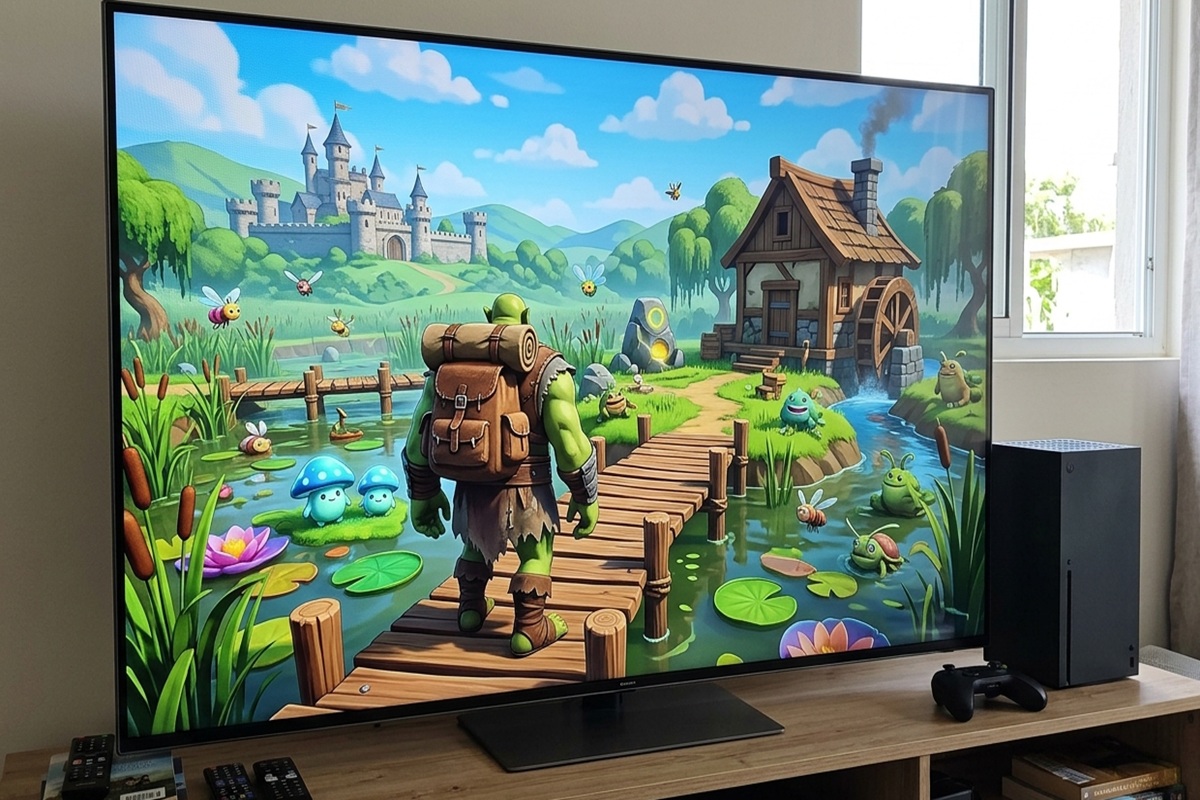 Un jeu de fantasy avec un ogre sur console